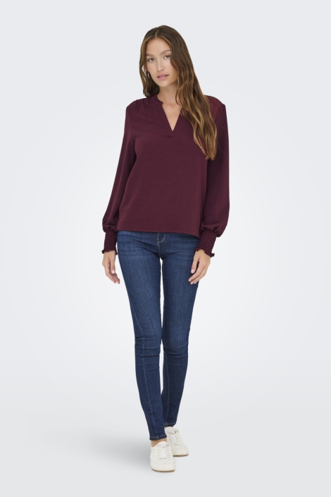 Only onlmette v-neck ls smock top noos w
